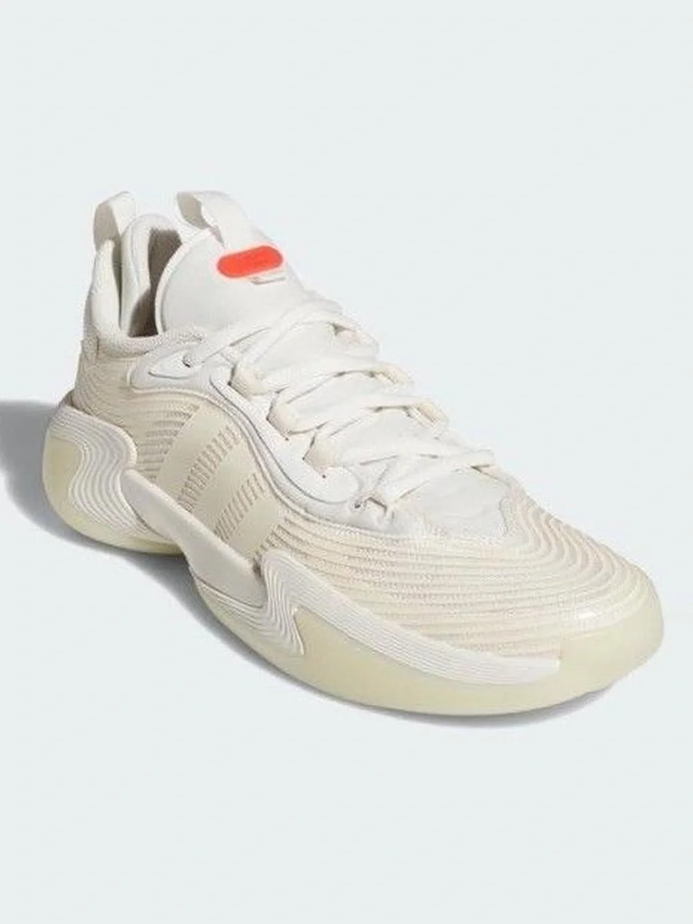 adidas Women's Cream/Off-White Athletic Sneakers with Coral Accent